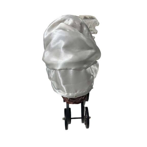 Vtg Victorian Style Baby Doll Carriage Buggy Stroller Metal /Wicker & Wood 14” H - Picture 7 of 13